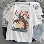 Totoro print loose lady short sleeved Anime T-shirt