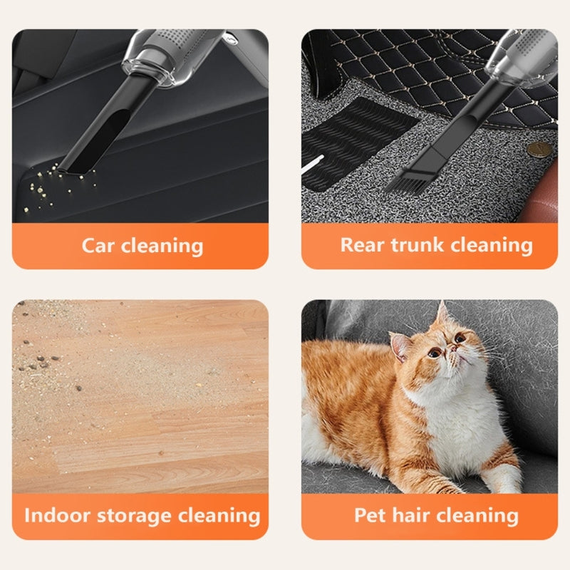 Wireless Car Vacuum Cleaner – Cordless, Dual-Use, 12000Pa Suction Power