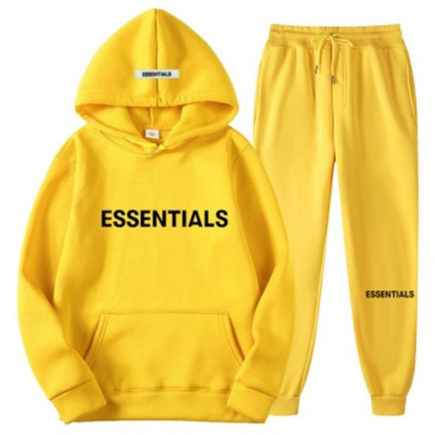 FEAR OF GOD ESSENTIALS Couple Suit Men's and Women's Double Line Hoodie High Street Fashion Brand Autumn and Winter Two piece Set