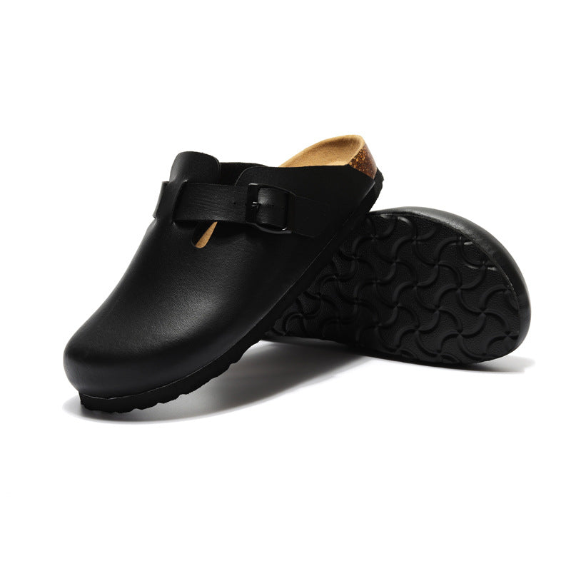 Baotou round headed flat bottomed slippers with shallow mouth