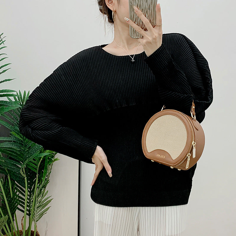 Anitrendy Women’s Pleated Long Sleeve Top – Elegant Solid Color Slim Fit Autumn Shirt for Stylish Everyday Wear