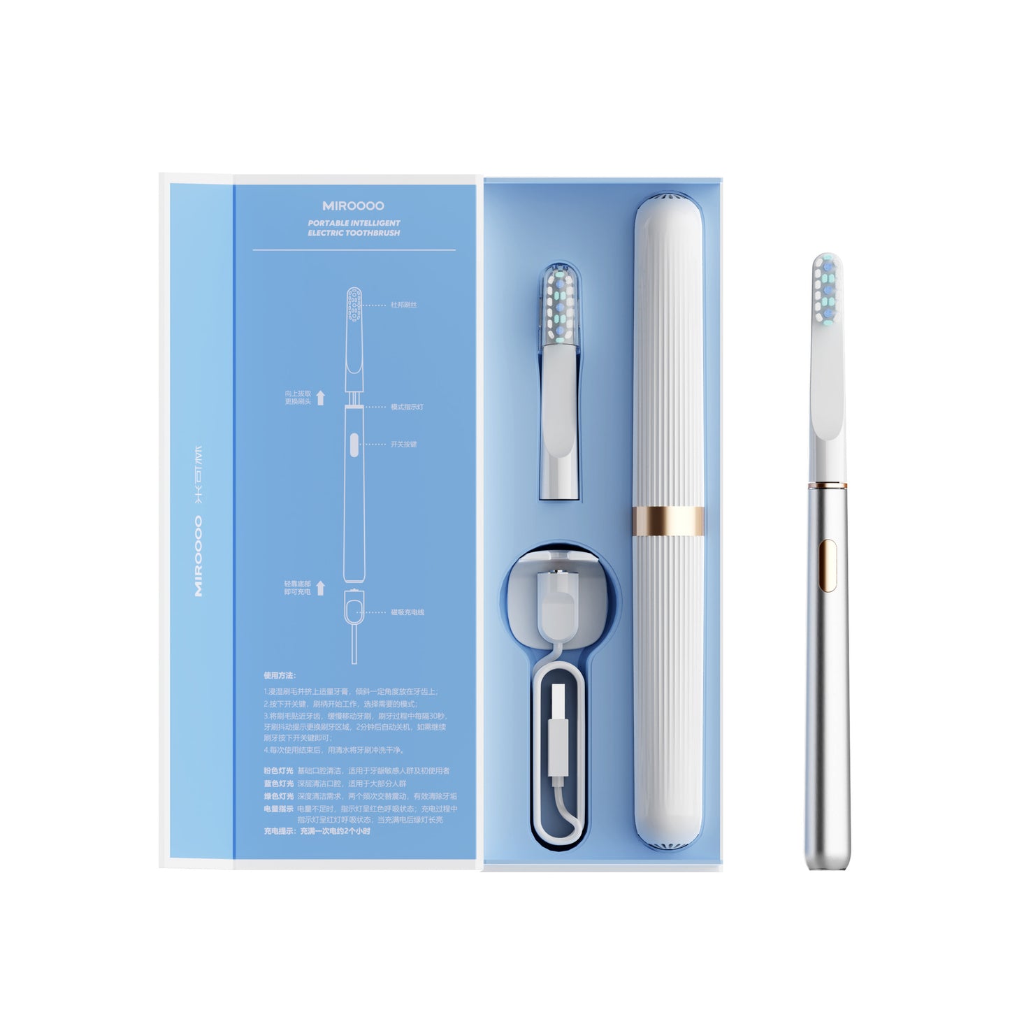 Soundwave Electric Toothbrush – Intelligent Sonic Vibration With 8 Brush Head Options