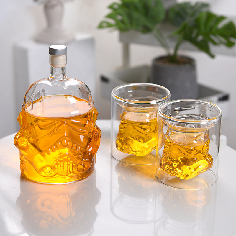 Stormtrooper Decanter Set – 750ML Star Wars Liquor Bottle + 2 Double-Layer Glass Whiskey Cu
