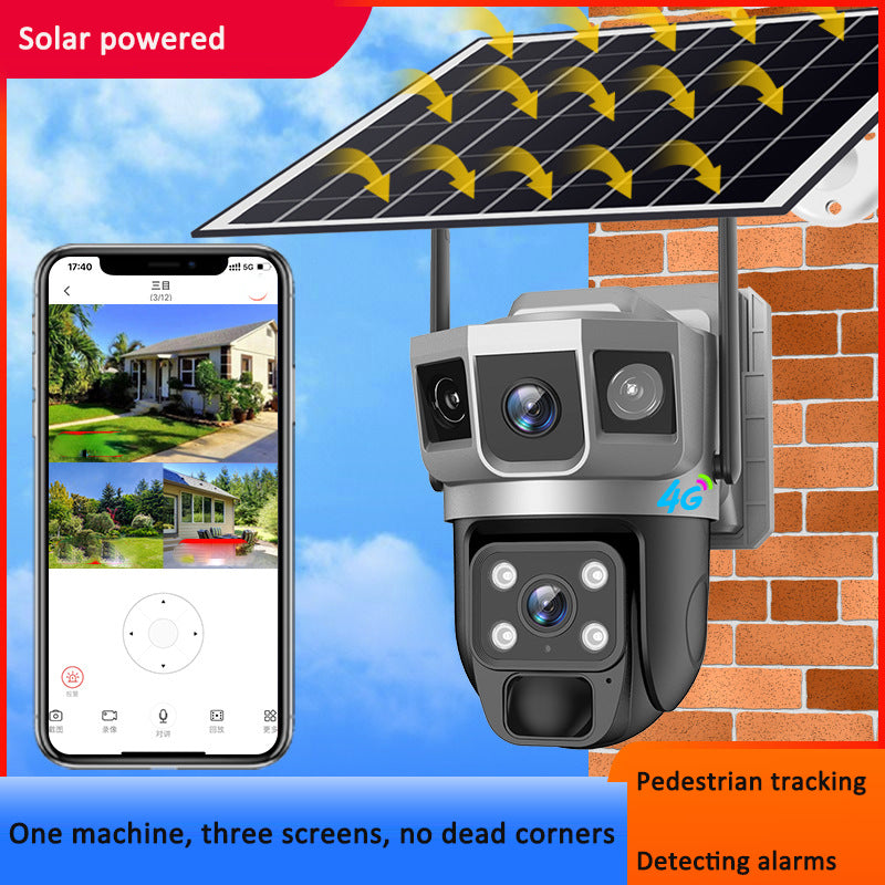 V380PRO-9 Solar powered WiFi Outdoor Waterproof Ball Machine HD Monitoring Camera Remote Uninterrupted Power