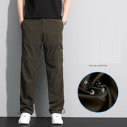 Men's summer thin multi pocket straight leg workwear pants