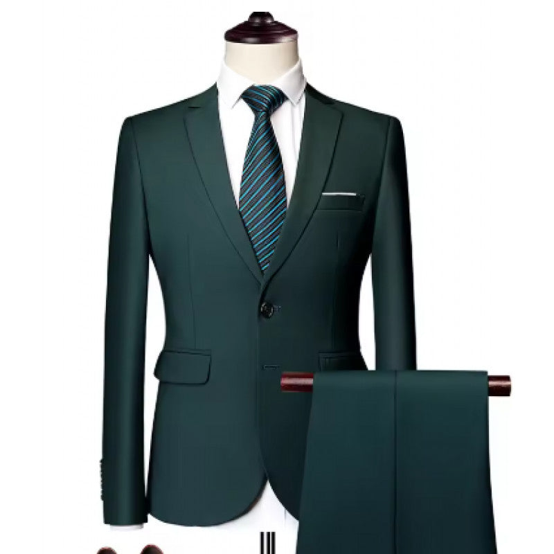 Business Casual Suit Set -  Style Slim Fit Men's Two-Piece Suit