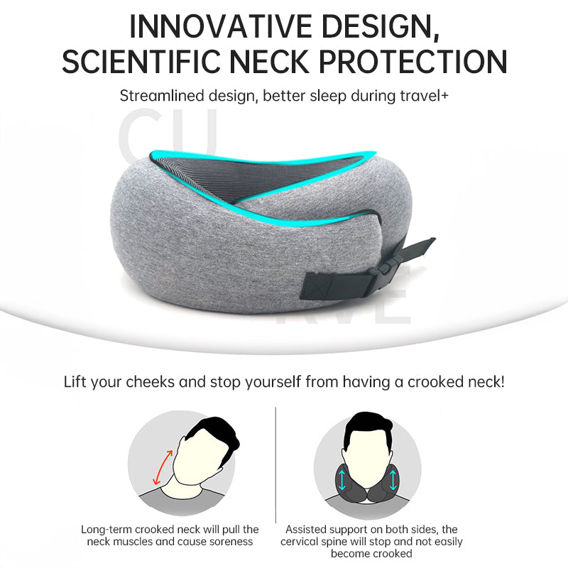 Anitrendy-Memory Foam Travel Neck Pillow – Velcro Style Travel Pillow For Flight
