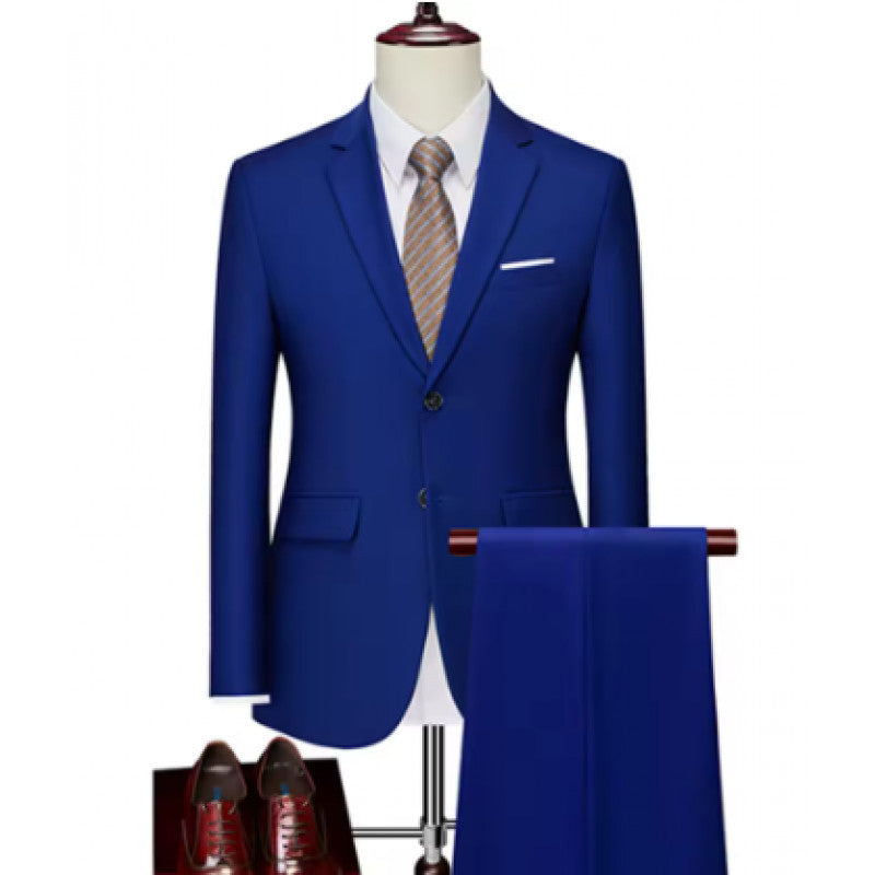 Business Casual Suit Set -  Style Slim Fit Men's Two-Piece Suit