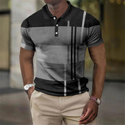 Summer Fashion Men's Polo Shirt Fashion Casual Men's Short Sleeve 3D Printing Button Golf Sweatshirt