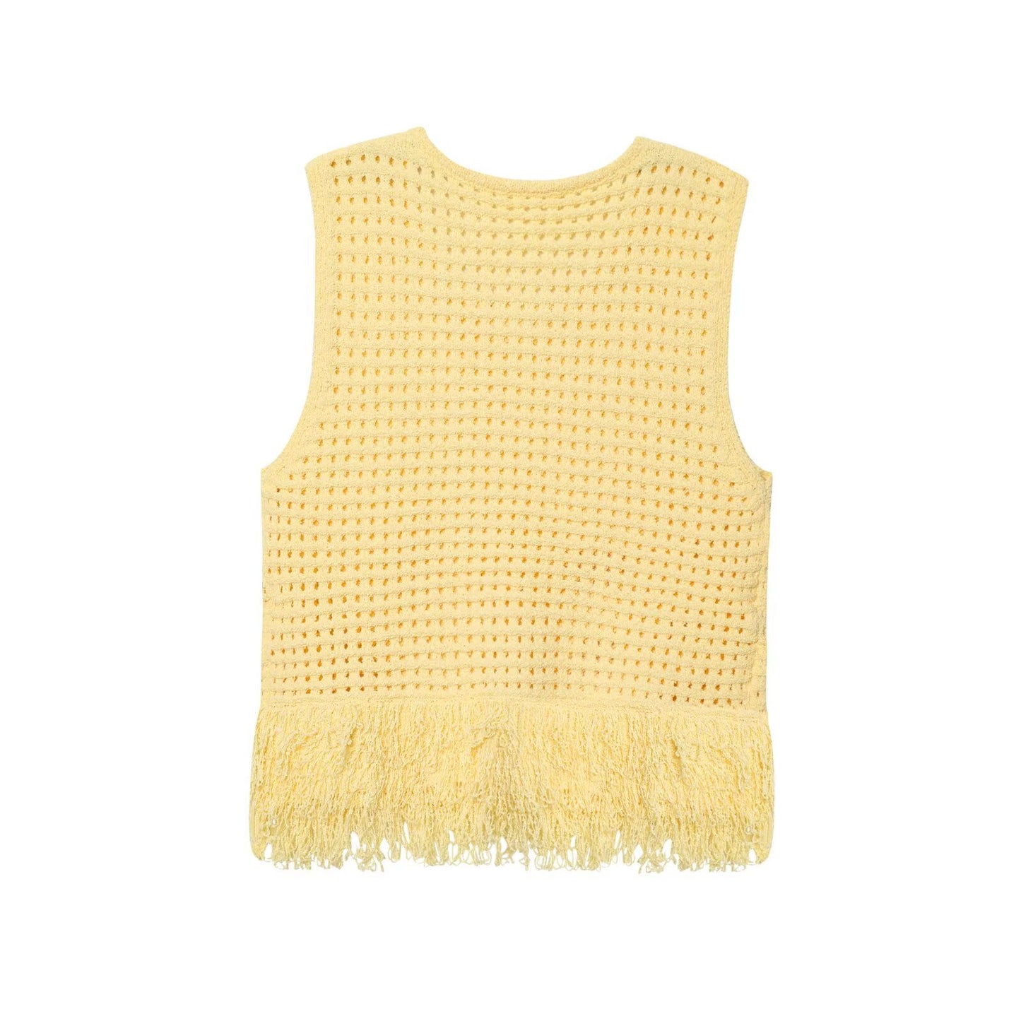 Women's Clothing INS Hollow Out Tassel Sleeveless Top