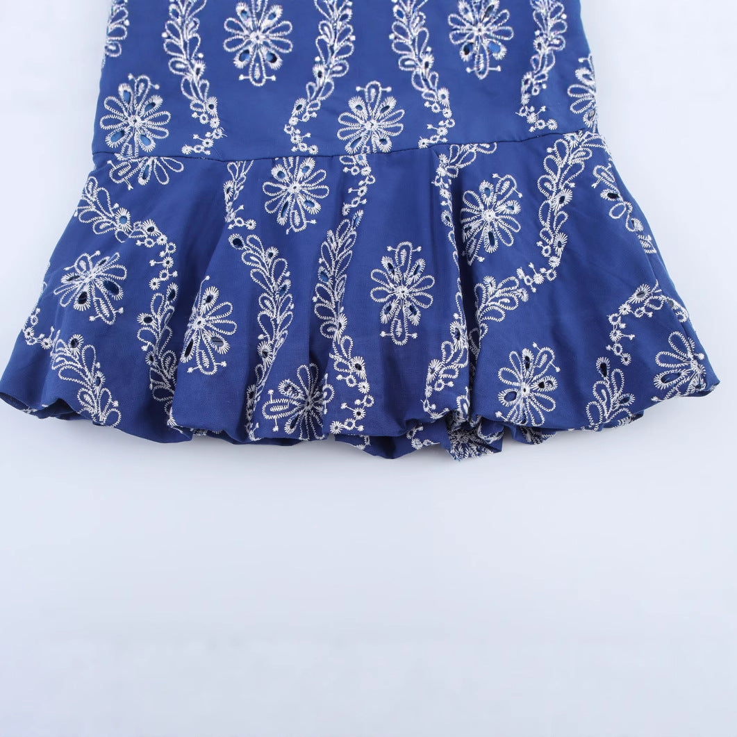 Women's Clothing INS Embossed Hollow-out Embroidered Top