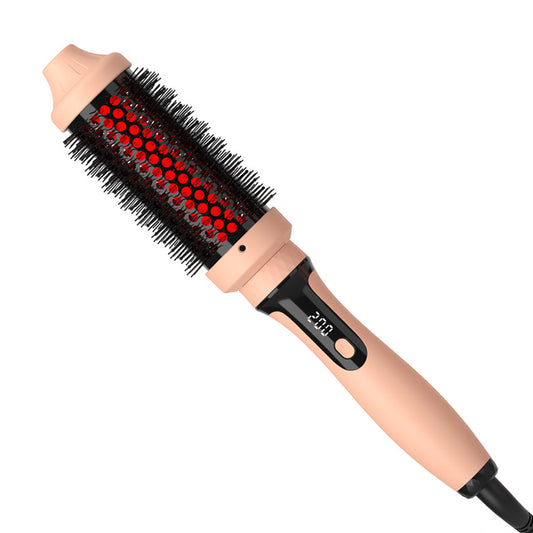 Anitrendy Infrared Curling Iron 2-in-1 Hair Straightener Brush – Dual-Purpose Electric Hot Brush with LCD & 10 Temperature Settings