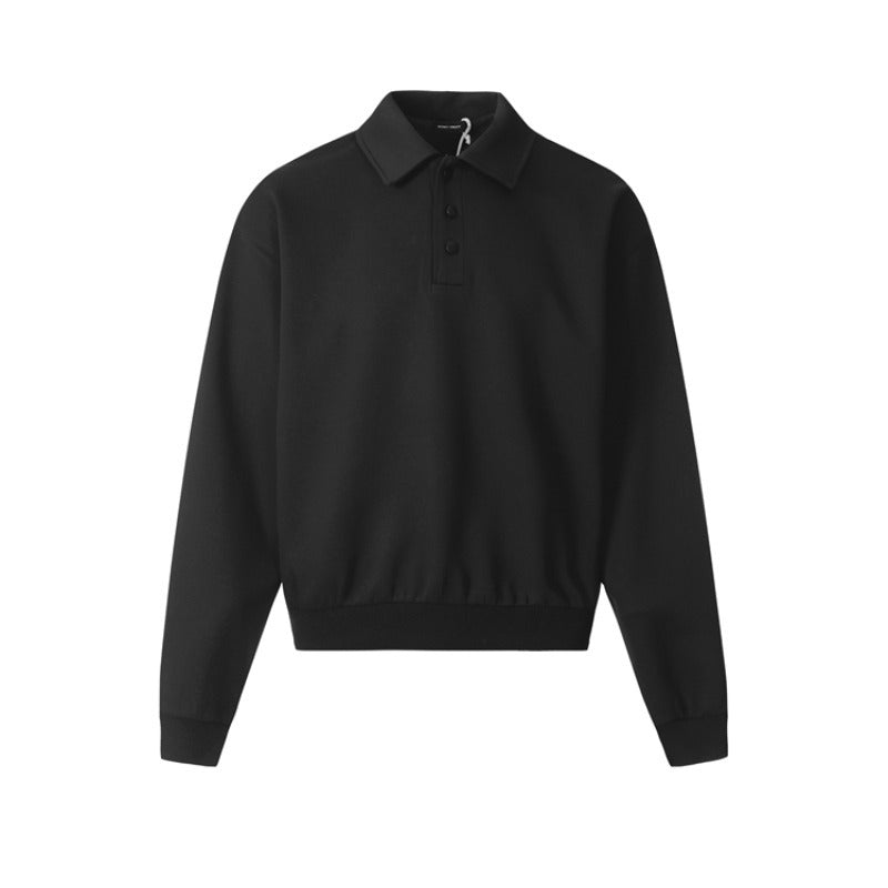 Spring and Autumn Polo collar sweatshirt men's pullover long sleeved shirt