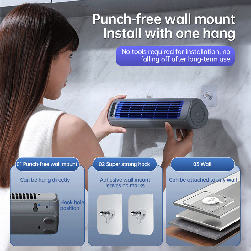 Rechargeable Wall-Mounted AC Fan – Portable, Quiet, No-Drill Cooling for Kitchen & Home