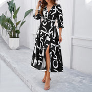 European and American women's summer vacation casual printed dress