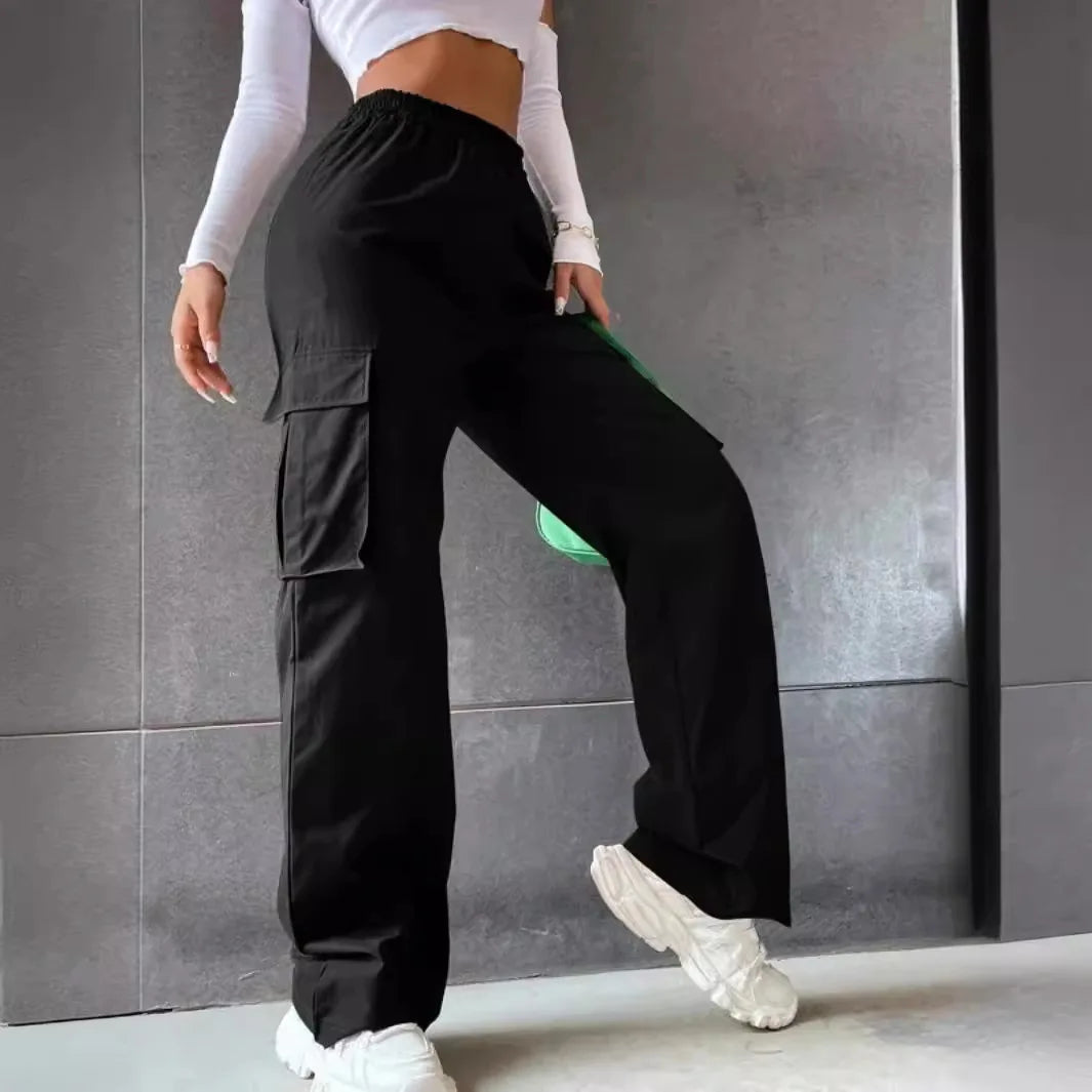 Baggy Cargo Joggers Pants – Women’s High Waist Casual Oversized Trousers UK Commute Style