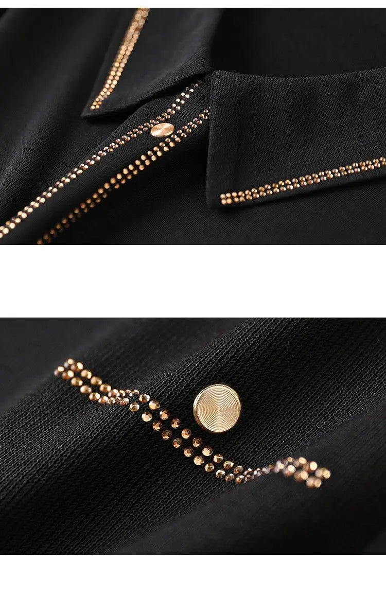 Fashionable Spliced Lapel T-shirt – Anitrendy Middle-aged Women’s Elegant Spring Summer Top UK
