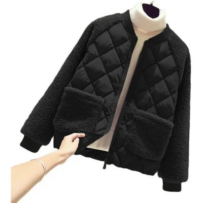 Lightweight Down Cotton Jacket Female Short Coat Autumn Winter Women's Loose Limitation Lamb Wool Padded Outerwear