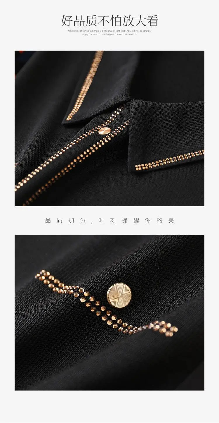 Fashionable Spliced Lapel T-shirt – Anitrendy Middle-aged Women’s Elegant Spring Summer Top UK