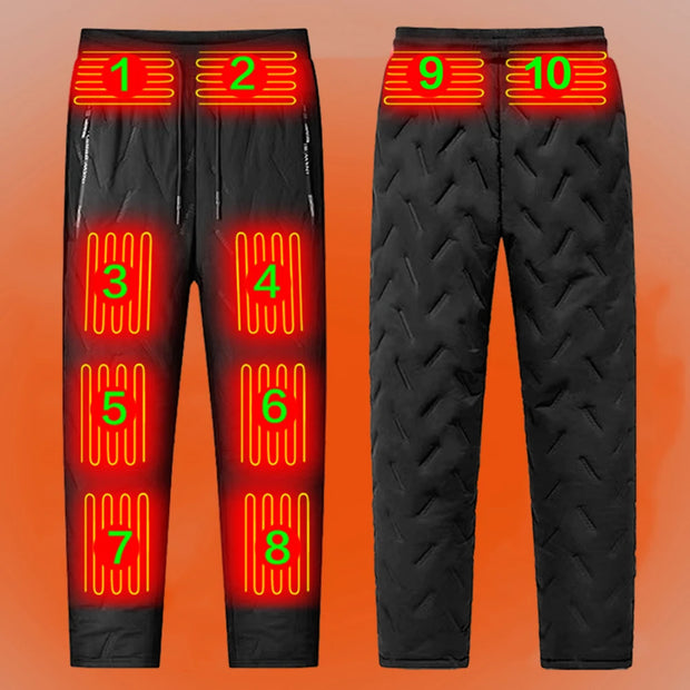 Men Heated Pants USB Heated Sports Trousers Skiing Fishing Outdoor Warmer Casual Elastic Waist Women Thermal Pants Plus Size 6XL