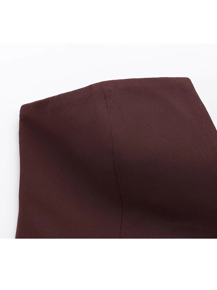 Strapless Crop Top – Anitrendy Solid Tube Top for Women, Office Lady Spring Summer Sleeveless Tee, UK Trend Street Style