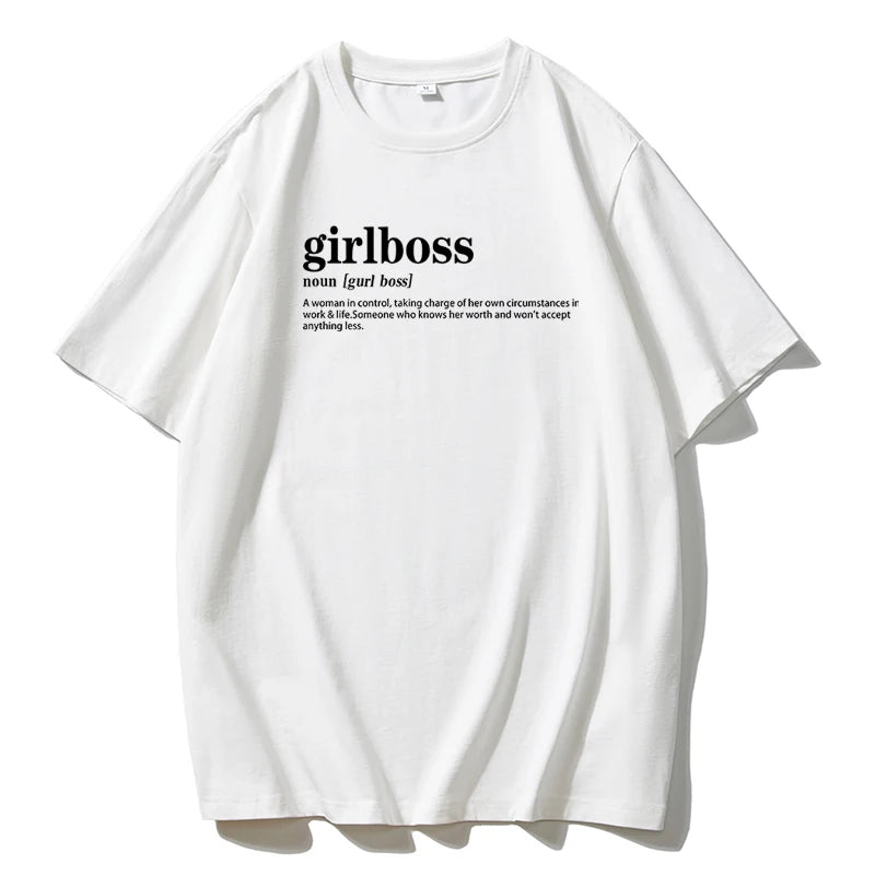 Plus Size Cotton Letter Print T-shirt – Blessyuki Women’s Casual Summer O-Neck Tee UK