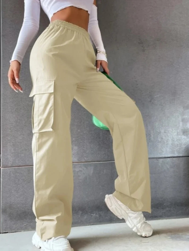 Baggy Cargo Joggers Pants – Women’s High Waist Casual Oversized Trousers UK Commute Style