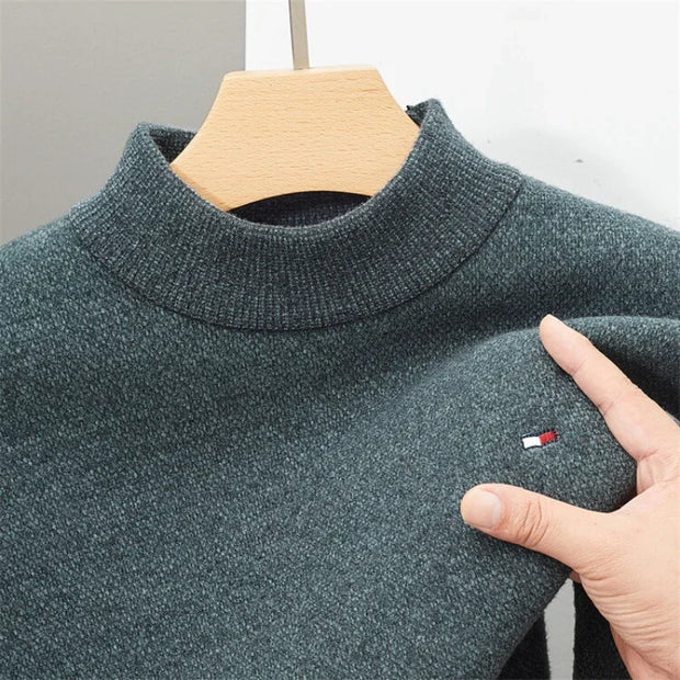 Men's SUMMER Clothes Sweater Half Turtleneck Loose Youth Fashion City Simple South Korea Fashion Warm Keeping Thick Sweater