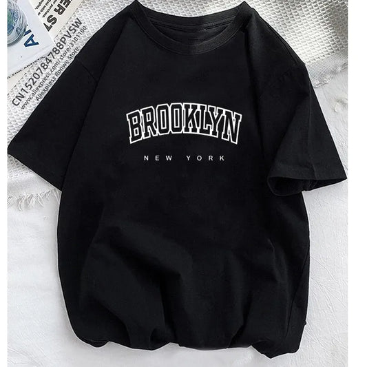 Brooklyn Letter Print T-Shirt – Anitrendy Women’s Graphic Harajuku Y2K Streetwear Tee UK Summer 2025