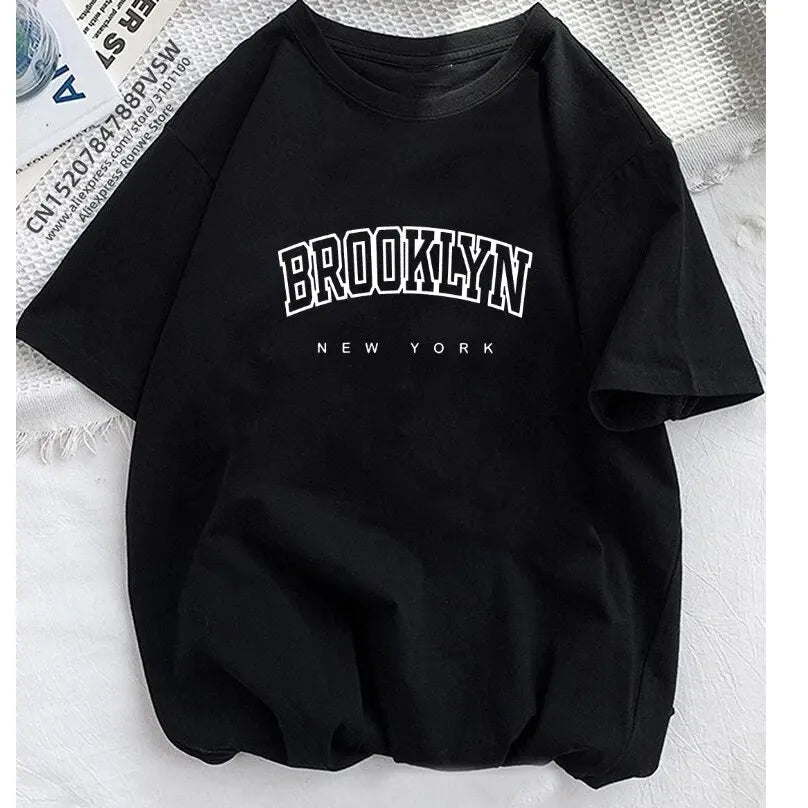 Brooklyn Letter Print T-Shirt – Anitrendy Women’s Graphic Harajuku Y2K Streetwear Tee UK Summer 2025