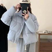 2023 Winter Warm Short Jacket Women Parkas Korean Fashion Loose Long Sleeve Coat Women Casual Streetwear Cotton Women Clothing