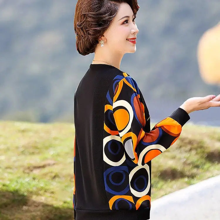 Fashionable Spliced Lapel T-shirt – Anitrendy Middle-aged Women’s Elegant Spring Summer Top UK